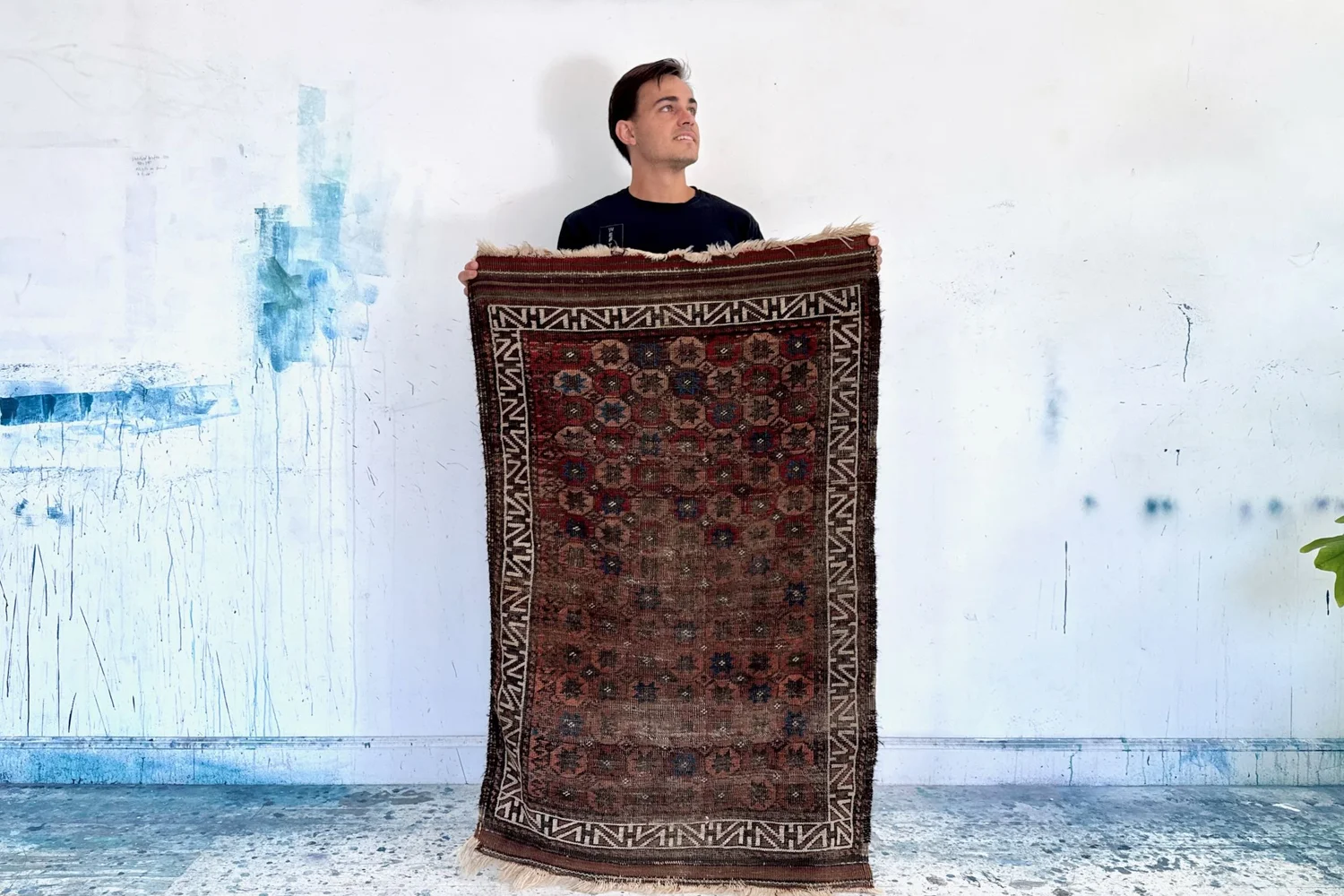 Square Baluch Prayer rug, 3x4 — Weft & Wool